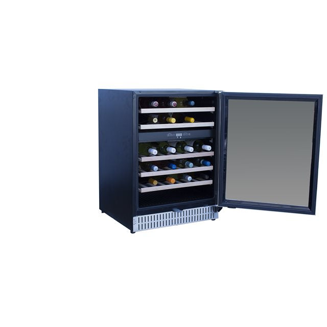TrueFlame 24-Inch 5.3 Cu. Ft. Outdoor Rated Dual Zone Wine Cooler (AMD-RFR-24WD)