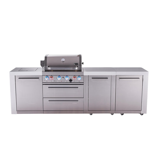 Mont Alpi 400 Deluxe BBQ Grill Island with Extra Storage - MAi400-DXL