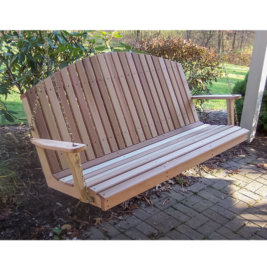 Creekvine Designs Cedar Mountaintop Fanback Porch Swing