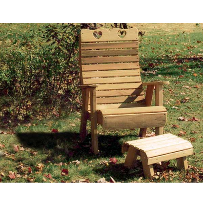Creekvine Designs Cedar Royal Country Hearts Patio Chair & Footrest Set