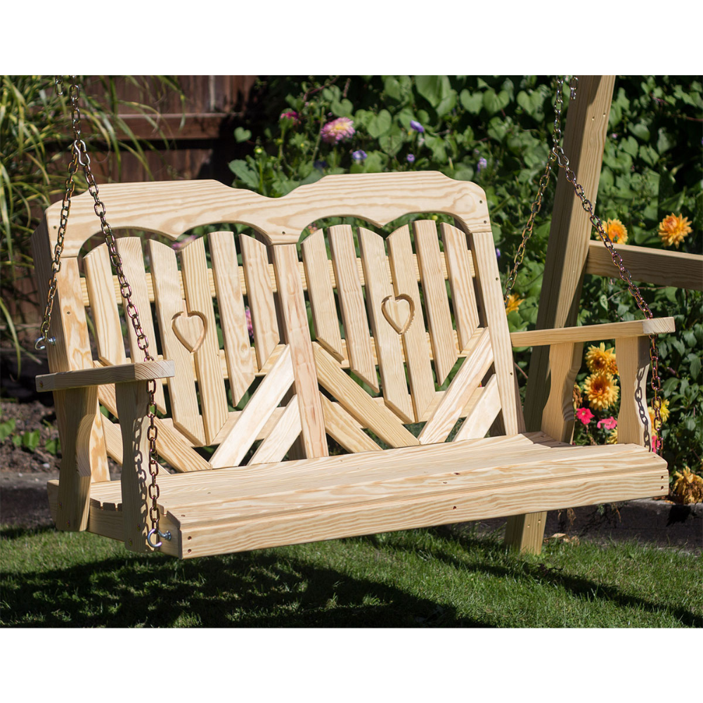 Creekvine Designs Treated Pine Heartback Porch Swing