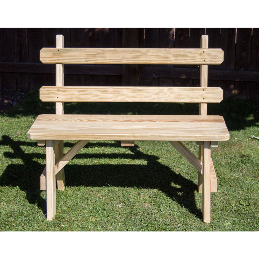 Creekvine Designs Treated Pine Traditional Garden Bench with Back