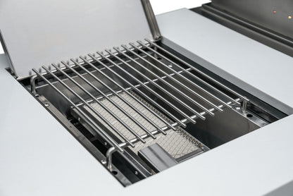 Mont Alpi 400 Deluxe BBQ Grill Island with L-Shape, Kegerator, Kamado Module, & Extra Drawer Storage - MAi400-D90KEGKAMDR