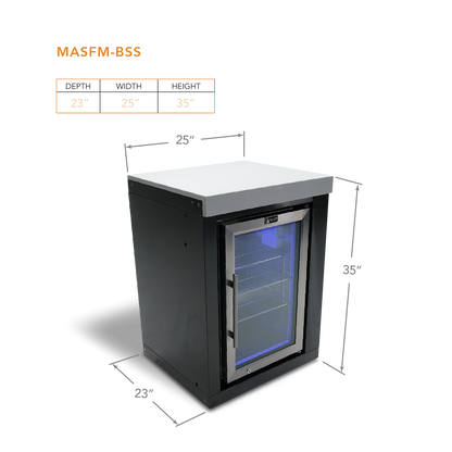 Mont Alpi Black Stainless Steel Single Fridge Module - MASFM-BSS