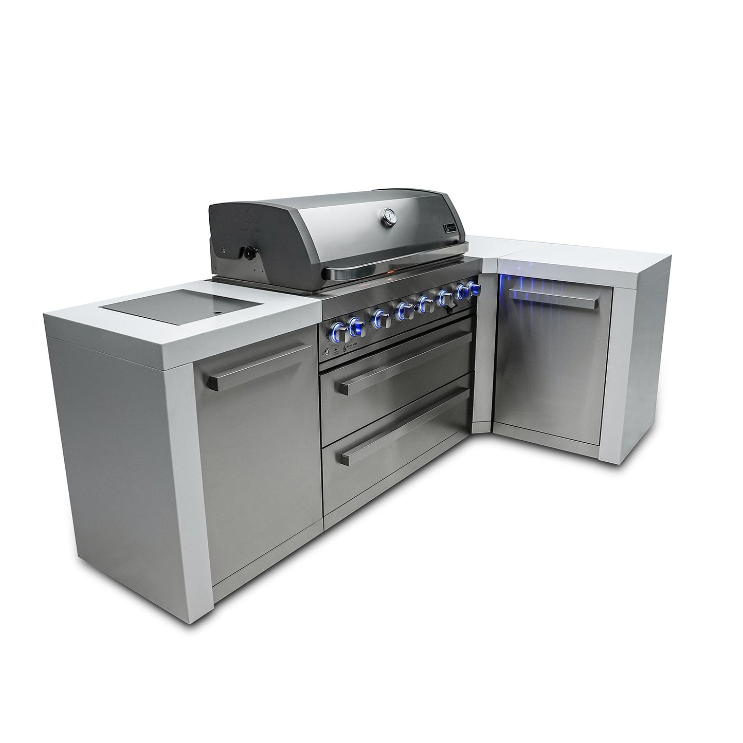 Mont Alpi 805 Deluxe BBQ Grill Island with L-Shape - MAi805-D90C