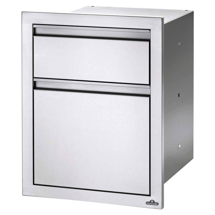 Napoleon 18" X 24" Double Drawer: Waste Bin - BI-1824-1W