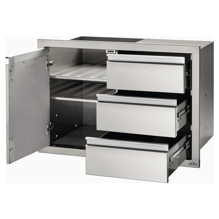Napoleon 36" X 24" Single Door & Triple Drawer Combo - BI-3624-1D3DR
