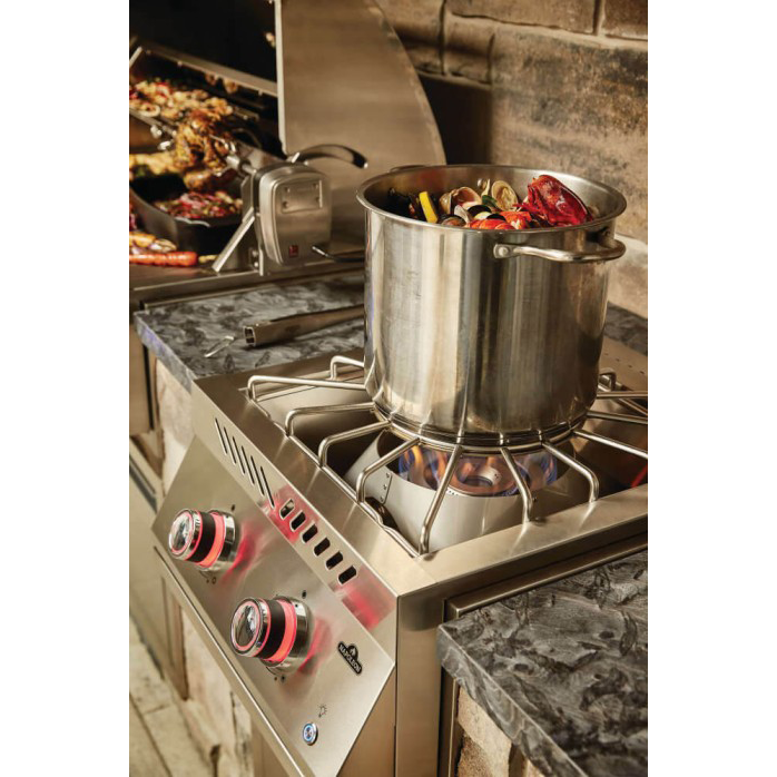 Napoleon 700 Series 18-Inch Built-In Power Burner with Stainless Steel Cover - BIB18PB