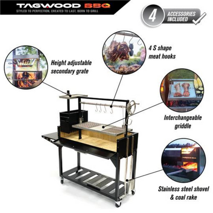 Tagwood BBQ Argentine Santa Maria Wood Fire & Charcoal Grill (BBQ03SI)