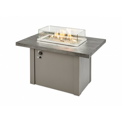 The Outdoor Greatroom Company Stone Grey Havenwood Rectangular Gas Fire Pit Table with Grey Base (HVGG-1224-K)