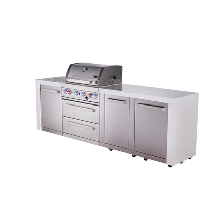 Mont Alpi 400 Deluxe BBQ Grill Island with Extra Storage - MAi400-DXL