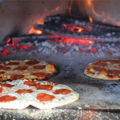 HPC Forno Hybrid Gas/Wood Fueled Mosaic Tile Pizza Oven on Wheeled Cart