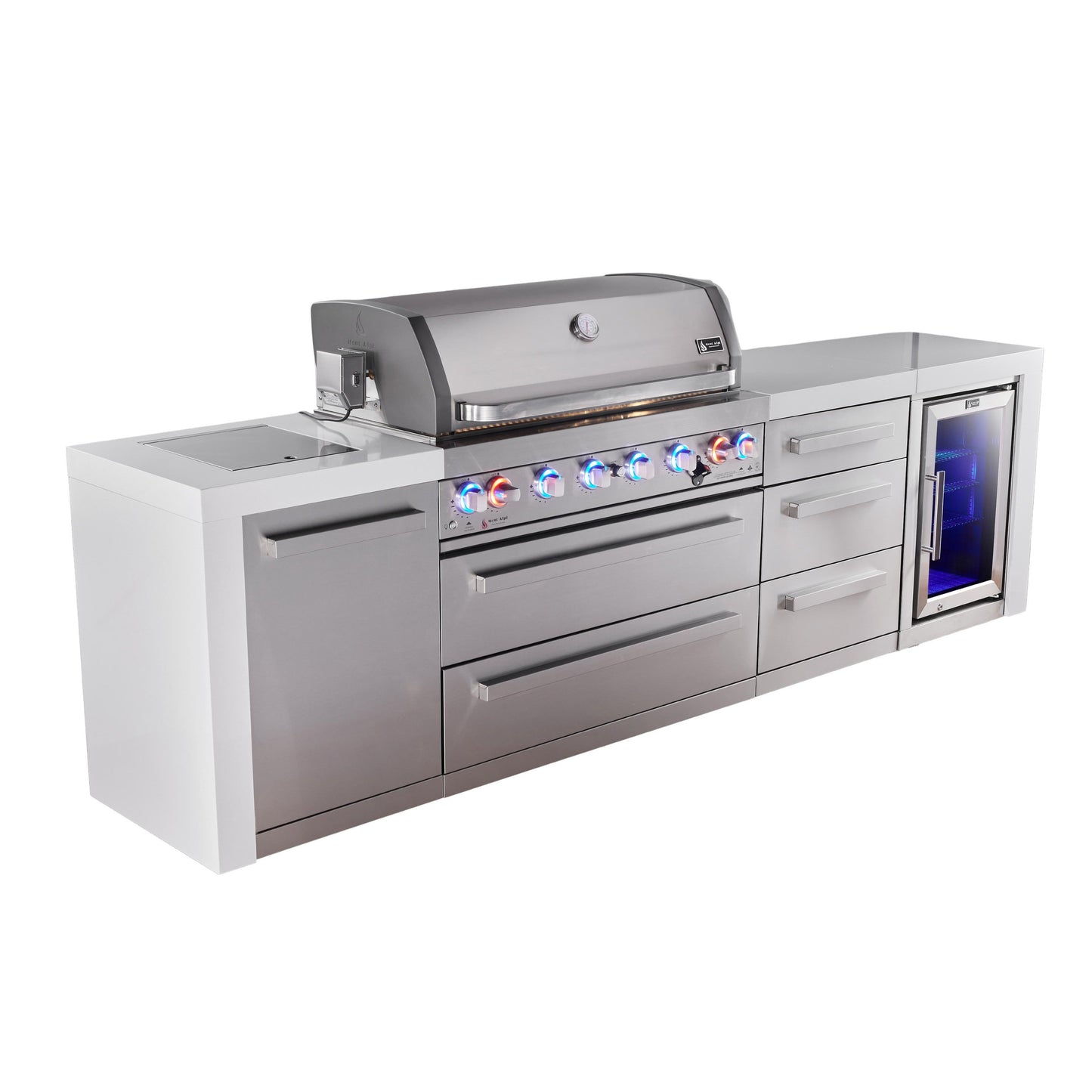 Mont Alpi 805 Deluxe BBQ Grill Island with Extra Drawer Storage & Fridge - MAi805-DFCDR