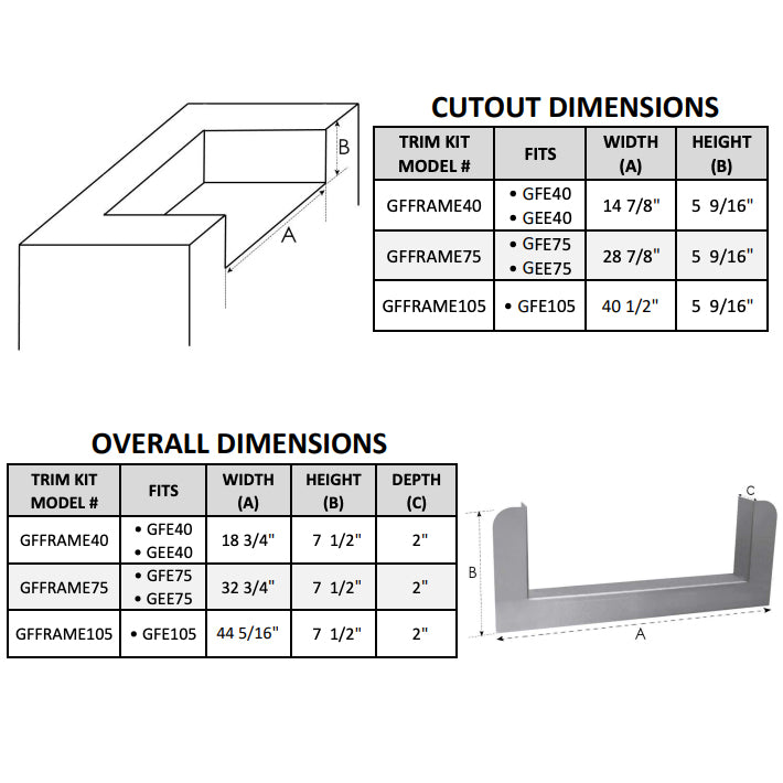 Le Griddle Trim Kit for GEE40 & GFE40 - GFFRAME40