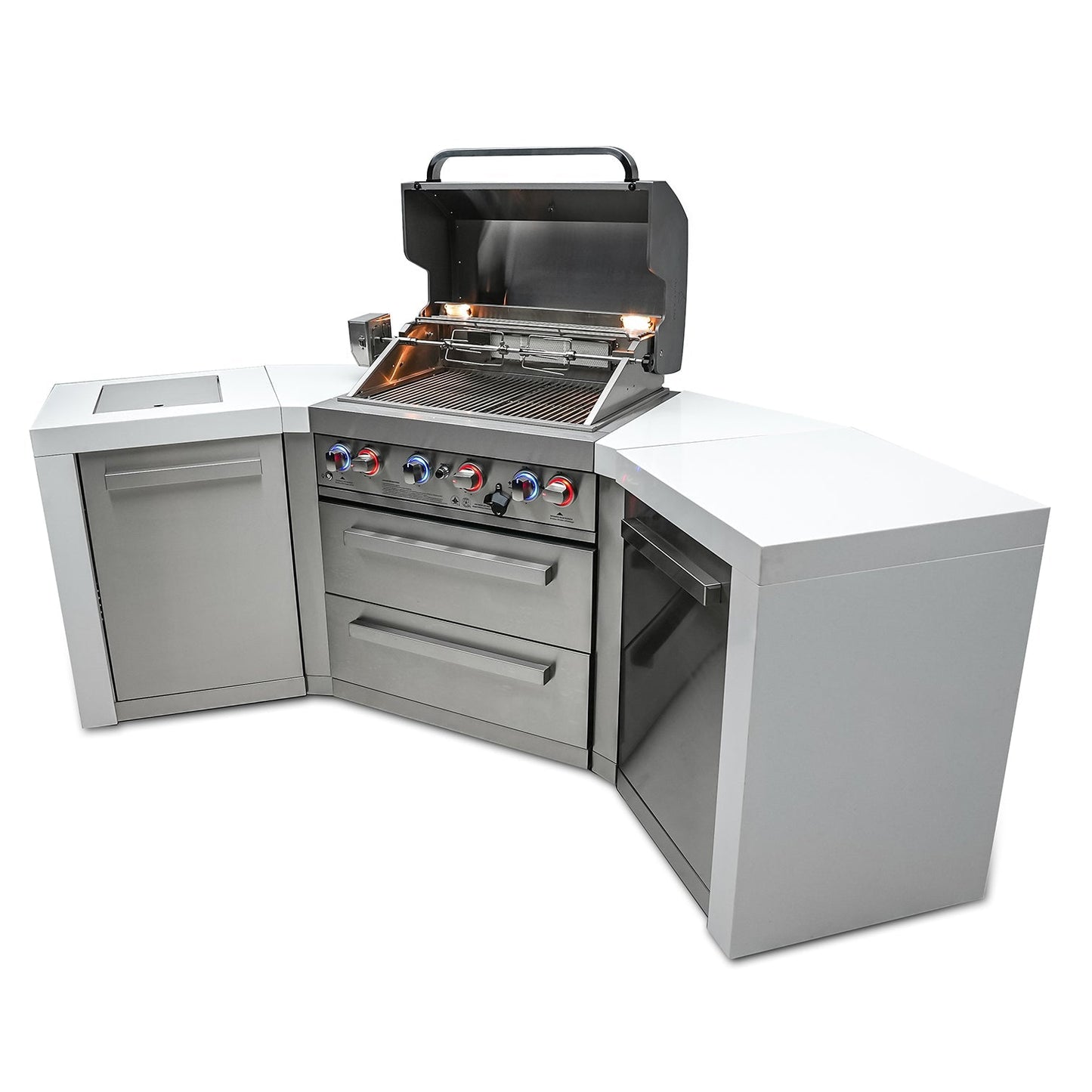 Mont Alpi 400 Deluxe BBQ Grill Island with V-Shape - MAi400-D45