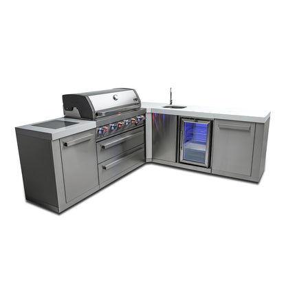 Mont Alpi 805 BBQ Grill Island with L-Shape & Beverage Center - MAi805-90BEV