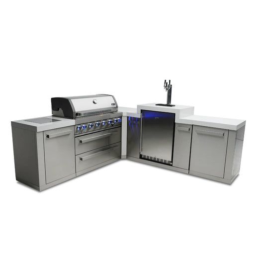 Mont Alpi 805 BBQ Grill Island with L-Shape & Kegerator - MAi805-90KEG