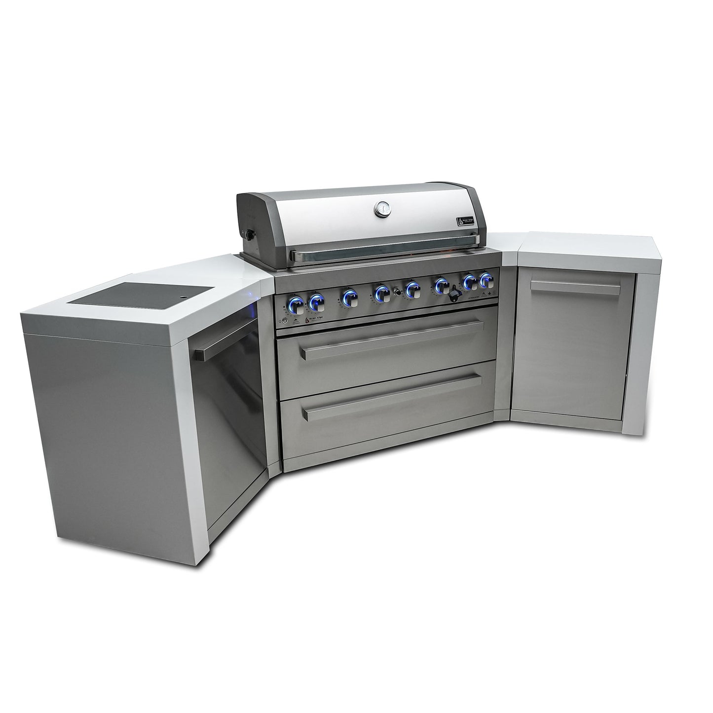 Mont Alpi 805 Deluxe BBQ Grill Island with V-Shape - MAi805-D45