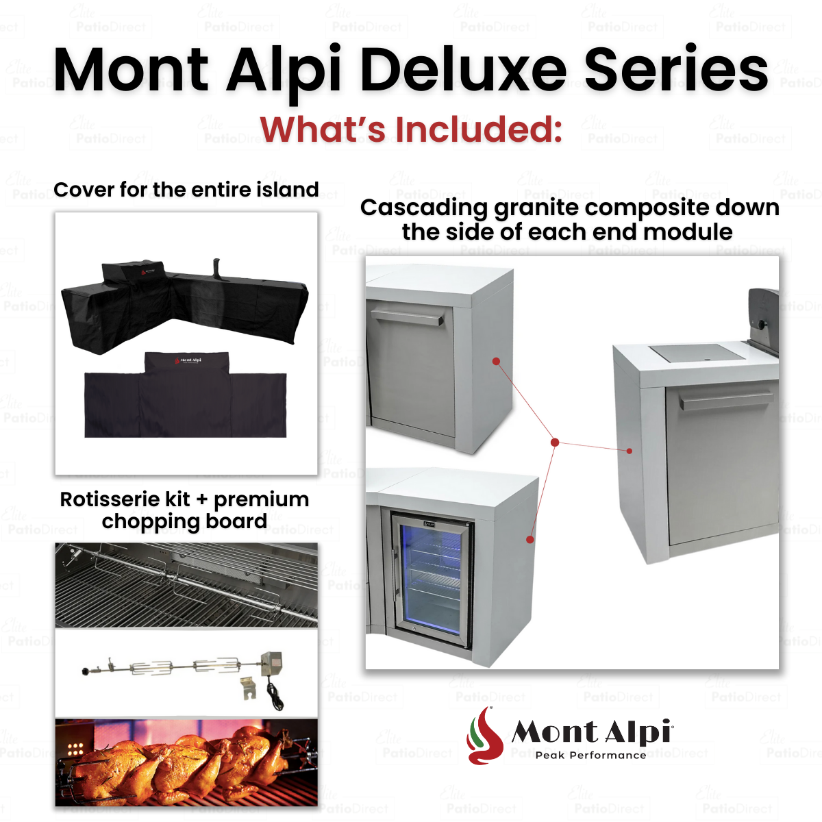 Mont Alpi 805 Deluxe BBQ Grill Island with Kegerator - MAi805-DKEG