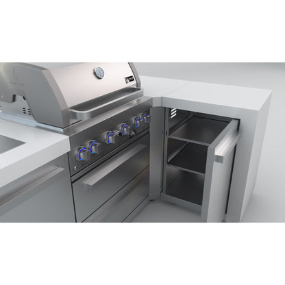 Mont Alpi 400 Deluxe BBQ Grill Island with L-Shape - MAi400-D90C