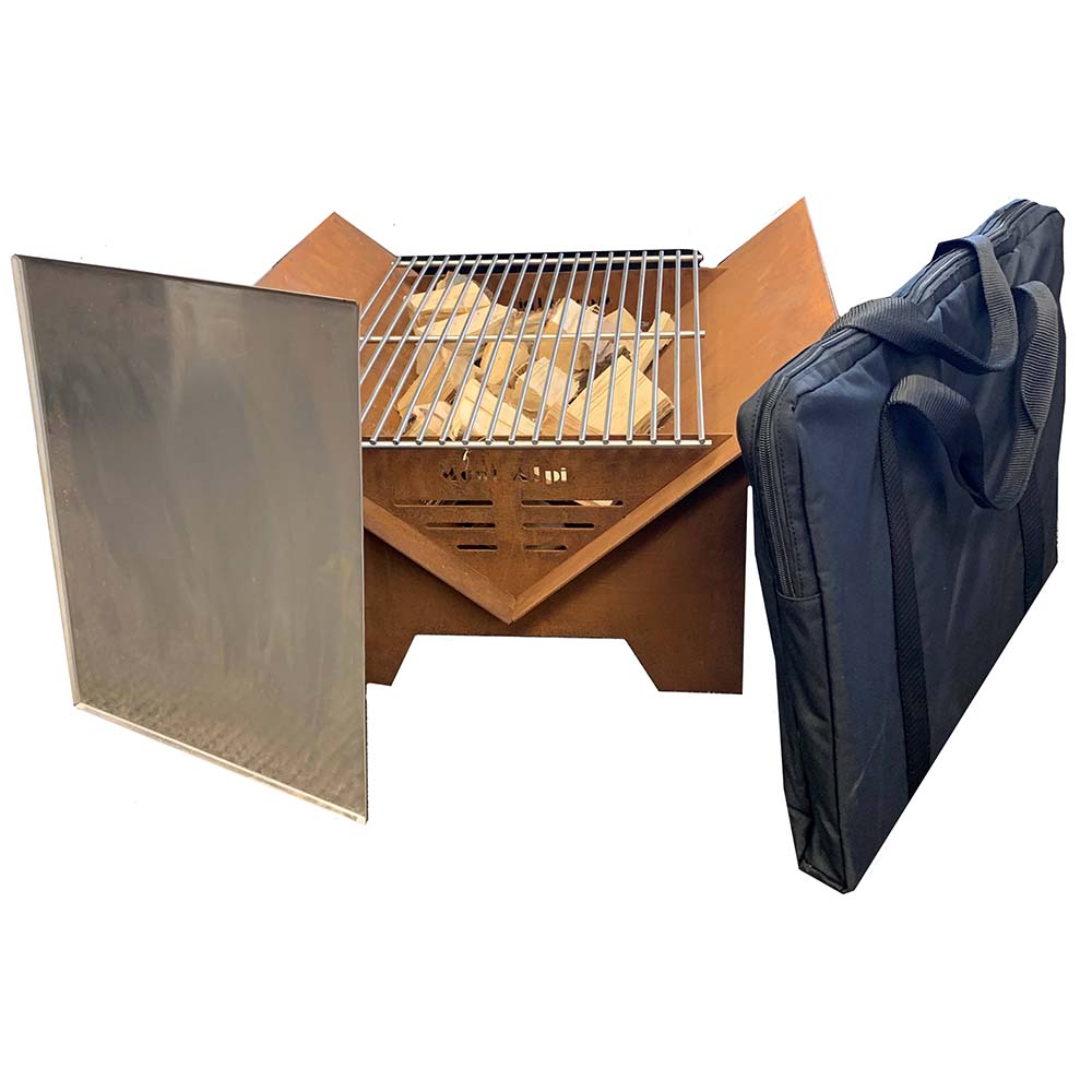 Mont Alpi Portable Fire Pit with Grill Grate