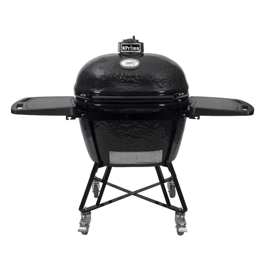 Primo Oval XL 400 Ceramic Kamado Grill with Cradle & Side Shelves