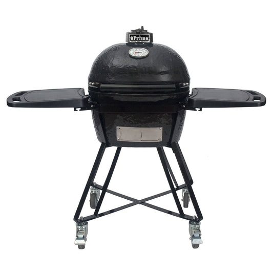 Primo Oval Junior 200 Ceramic Kamado Grill with Cradle & Side Shelves