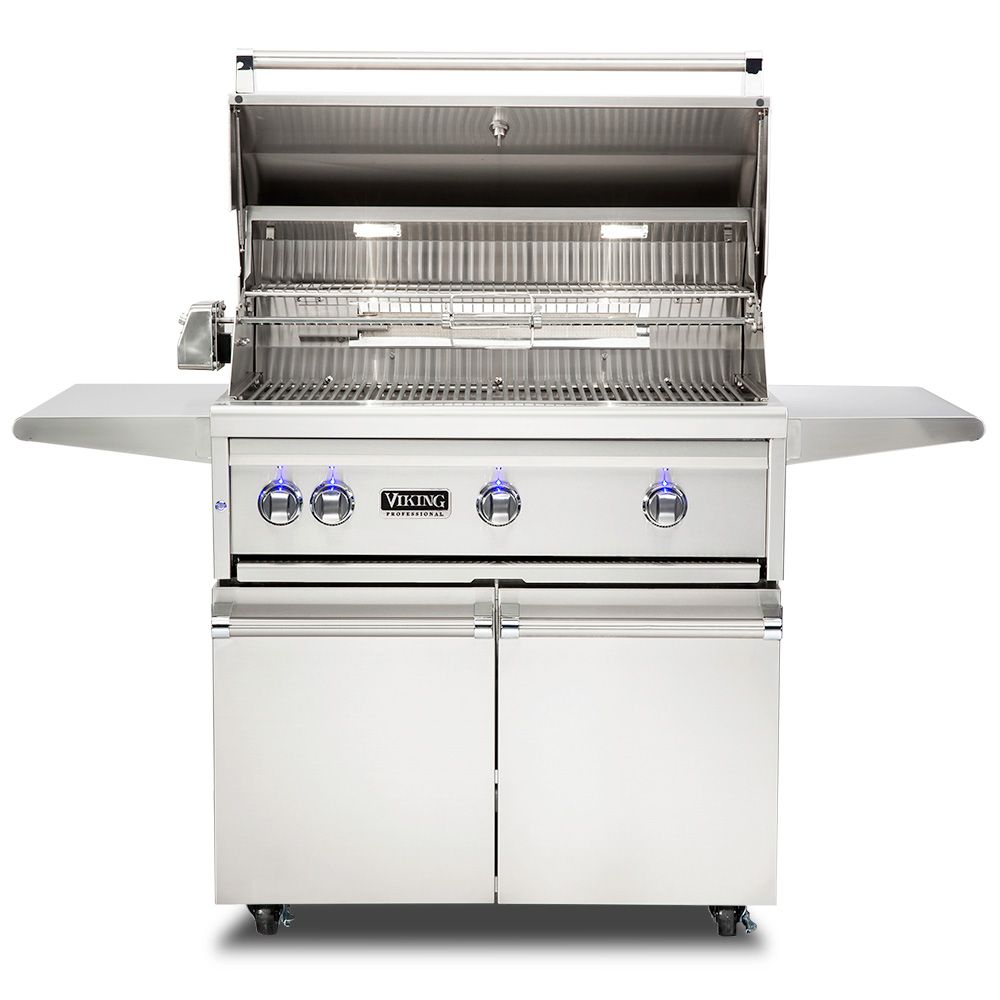 Viking 5 Series 36-Inch Stainless Steel Freestanding Grill with ProSear Burner & Rotisserie
